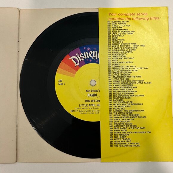 Story of Bambi Songs Soundtrack Book Record Book Walt Disney 1977 33 1/3 - Picture 3 of 6